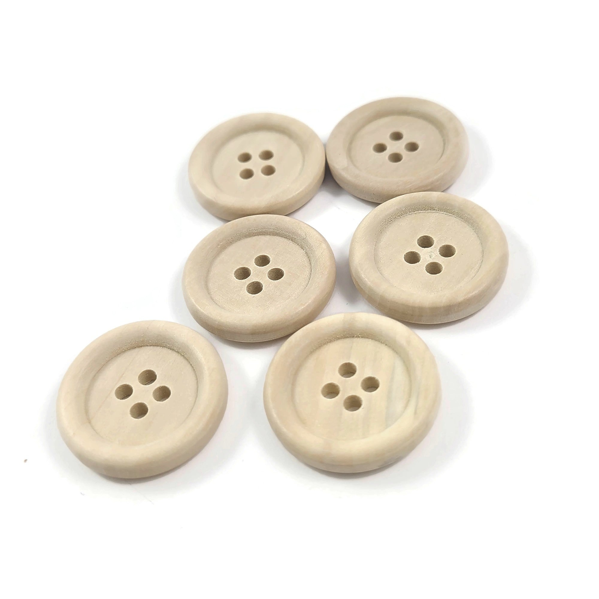 Large Buttons 4 Holes,Big Wooden Buttons,Wood Button for Sewing,25mm Craft Button,1 inch Black Brown Coffee Button 50pcs Q3372