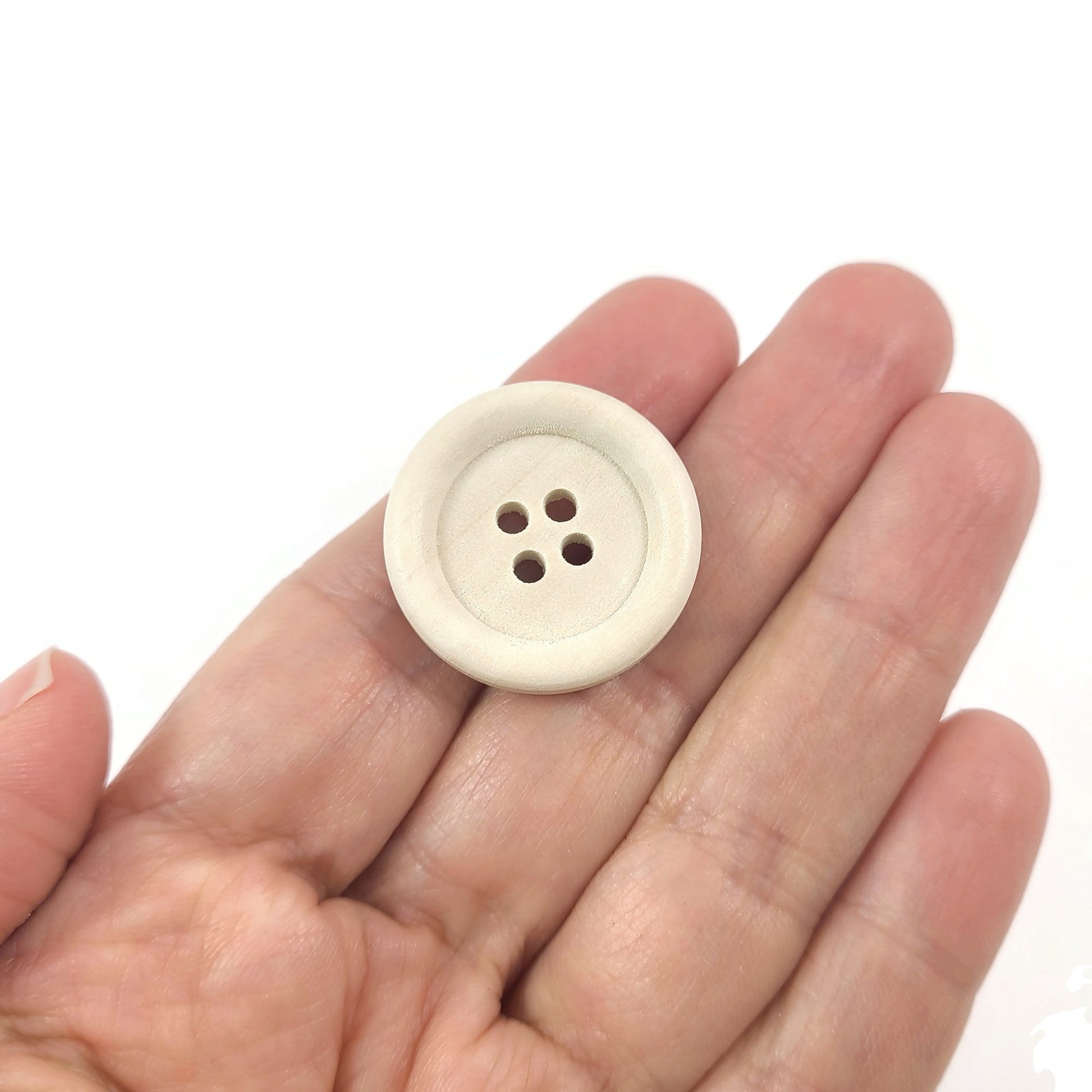 Bouton de bois de 2.5cm - ensemble de 6 boutons en bois naturel