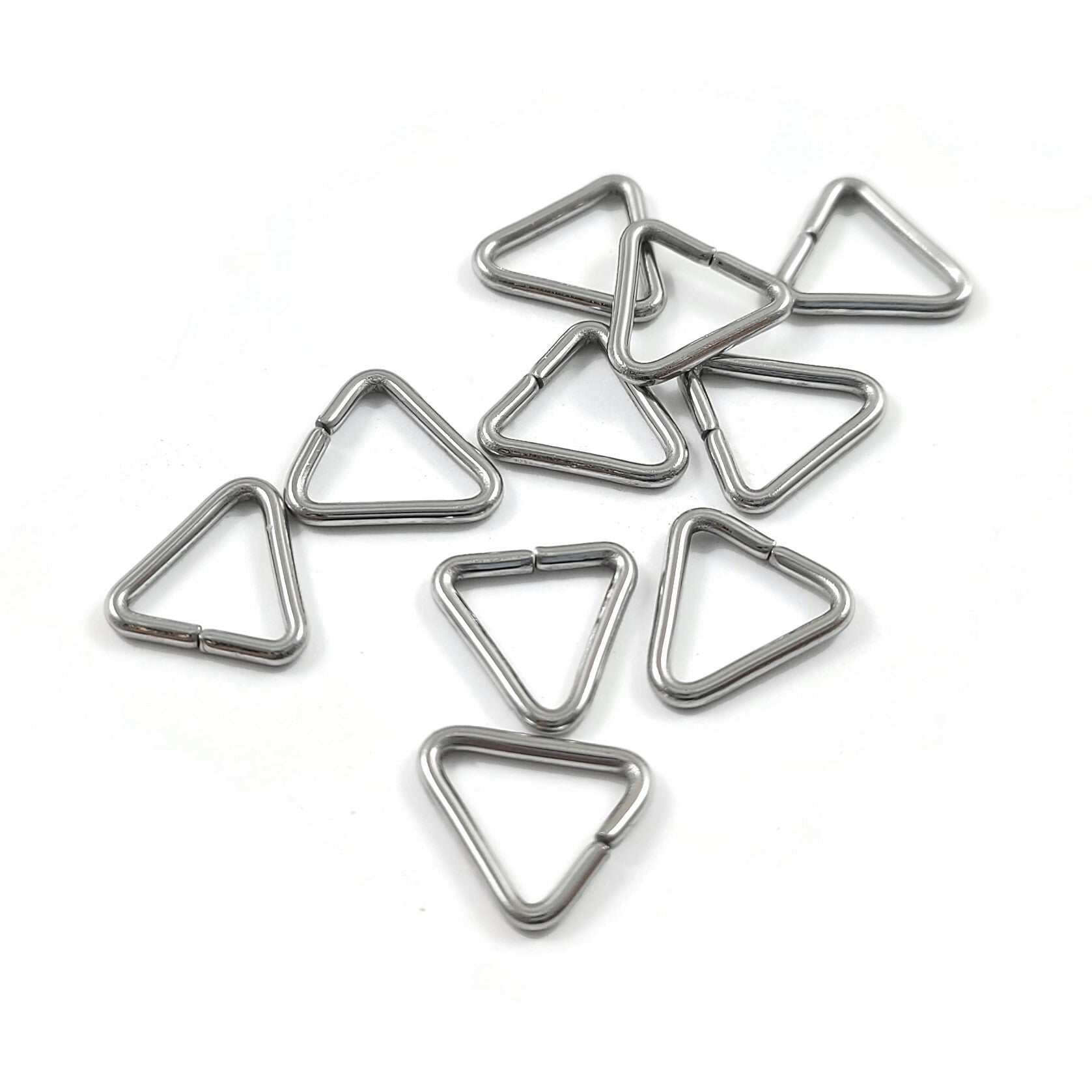 Stainless steel triangle jump rings, Pinch bails jewelry findings