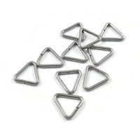 Stainless steel triangle jump rings - Silver pinch bails
