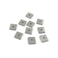 Perles carrées en acier inoxydable 6mm ou 8mm