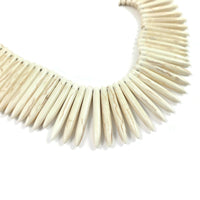 20 White Howlite Stone Beads 40mm Cone