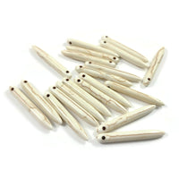 20 White Howlite Stone Beads 40mm Cone