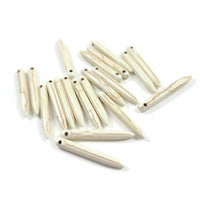 20 White Howlite Stone Beads 40mm Cone