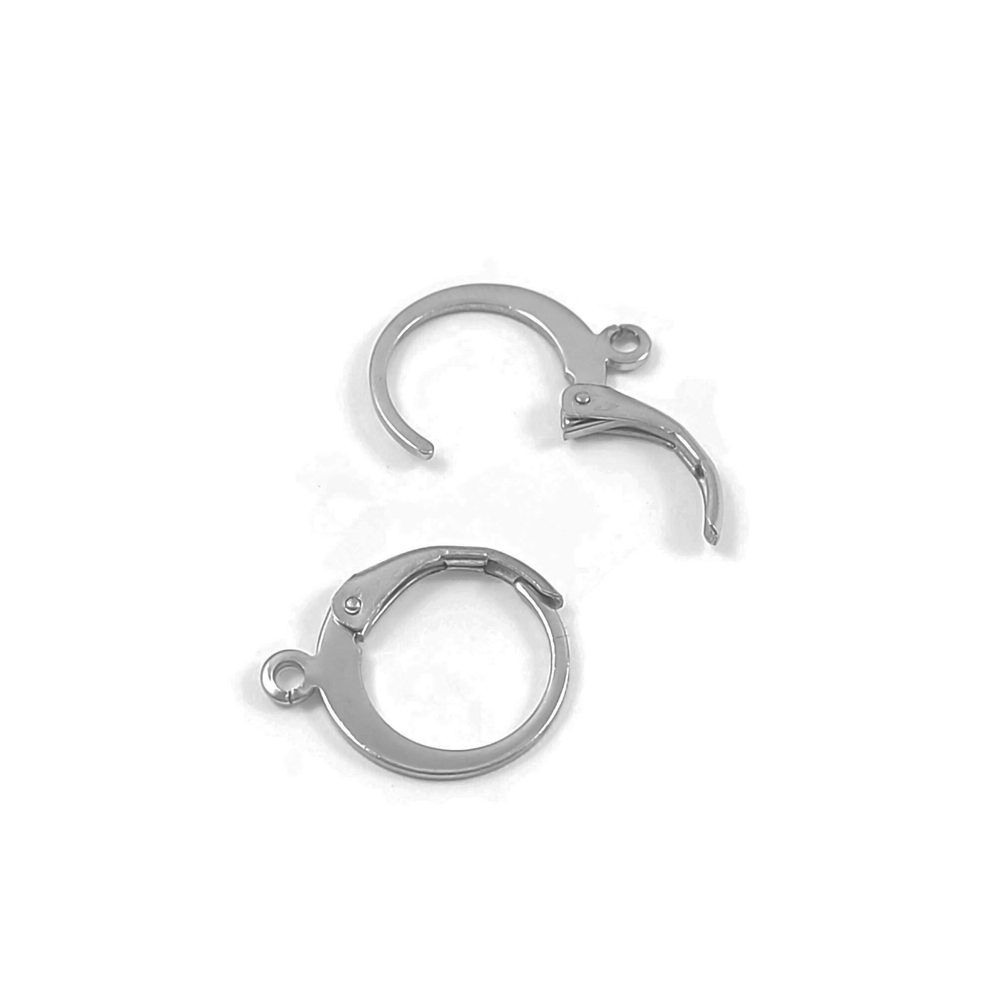 Round lever back hoop earring hooks 10pcs (5 pairs) Nickel free, lead