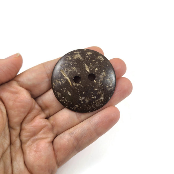 YaHoGa 10 Pcs Natural Coconut Shell Buttons 2 inch 50mm Large Coconut Buttons for Sewing DIY Crafts