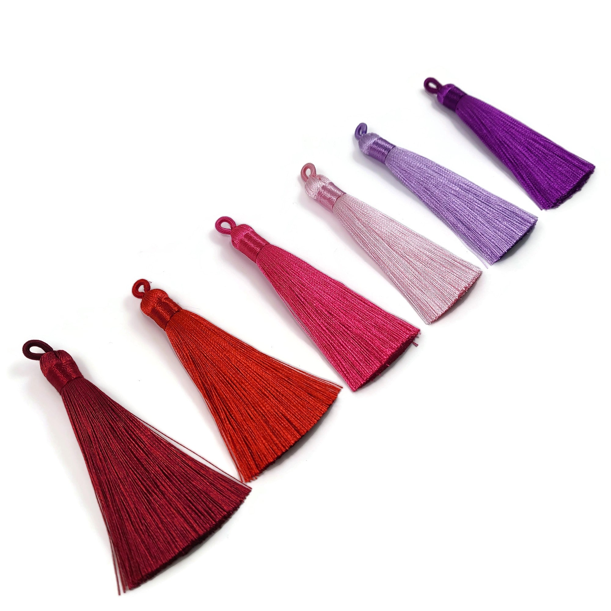 Silky tassel 80mm long, Choose your colors, High Quality, Bulk or by unit