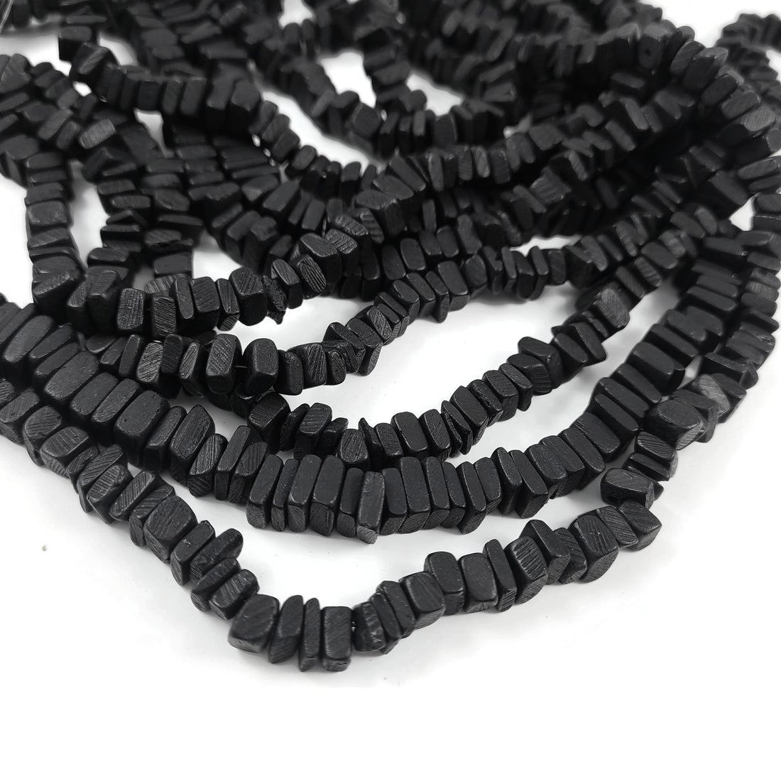 Black Wood CocoNut Shell Beads - Square cut beads 7mm