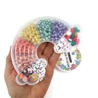 Fruit beads kit, Rainbow shaped box, Assorted acrylic and clay beads