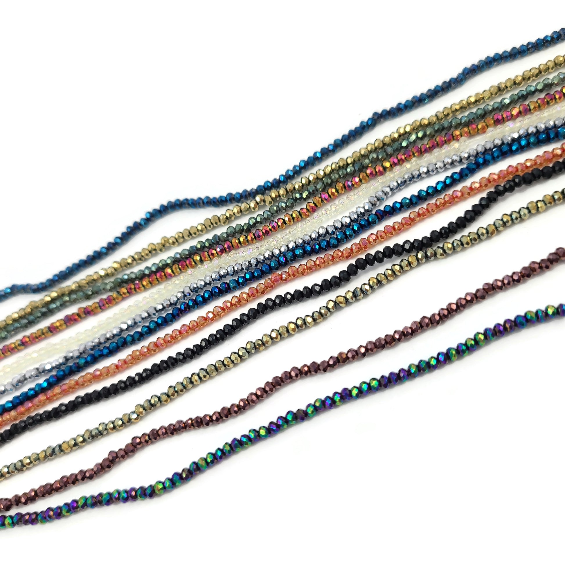 Tiny faceted beads 2mm, Metallic seed bead