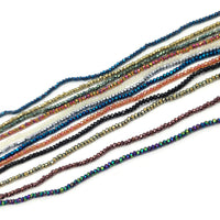 Tiny faceted beads 2mm, Metallic seed bead