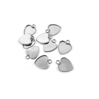 10 Stainless steel heart pendant trays