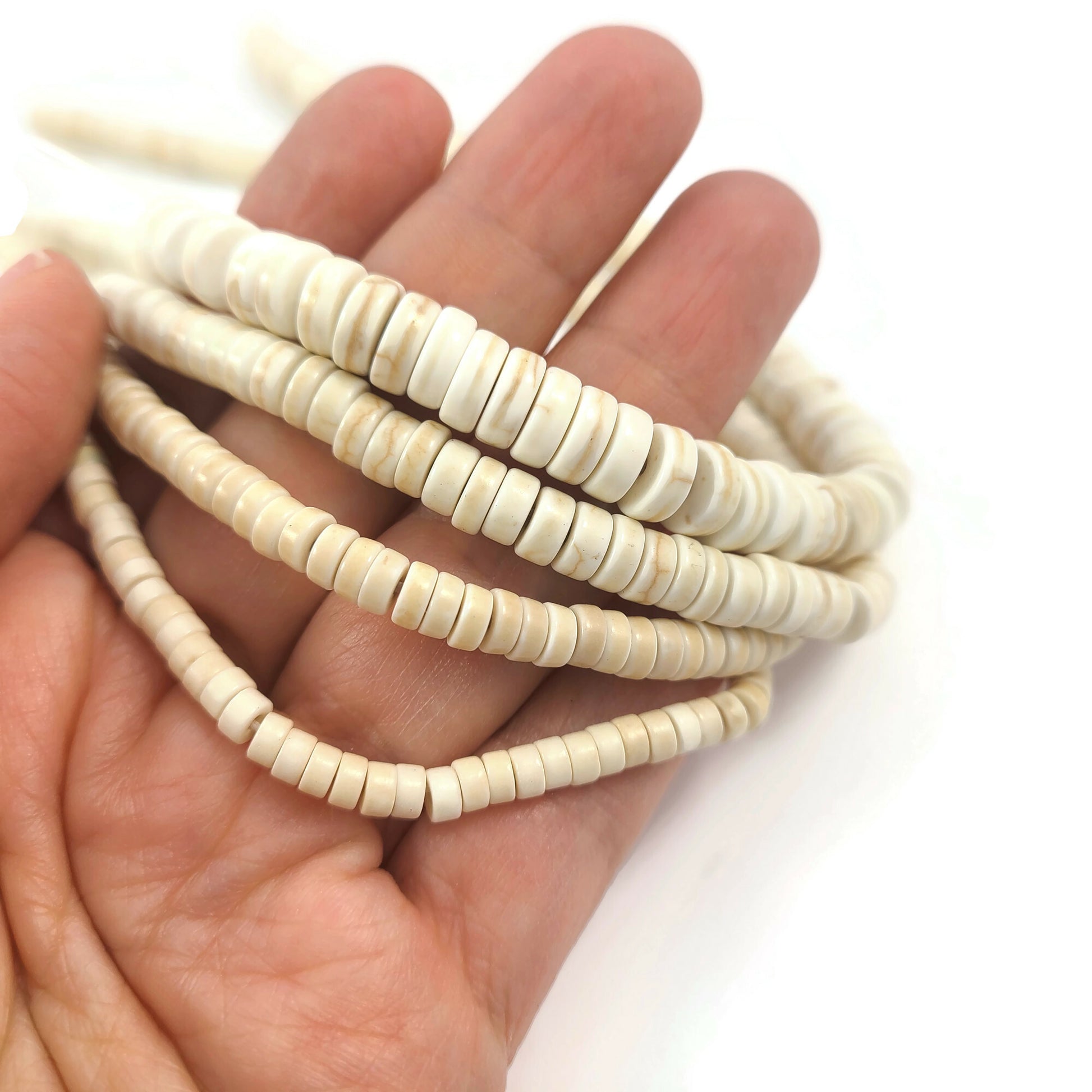 Creamy White Turquoise Heishi Beads