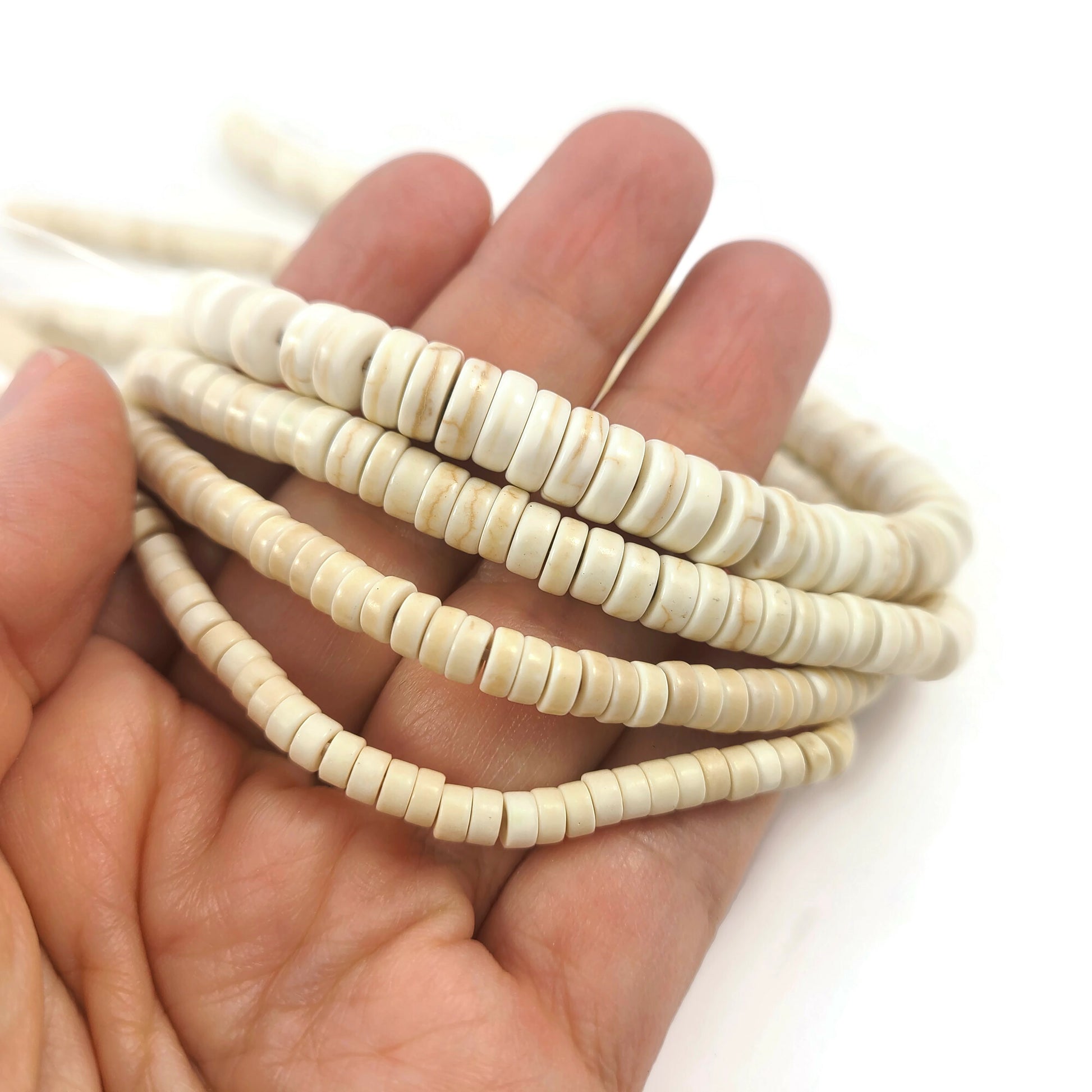 Creamy White Turquoise Heishi Beads