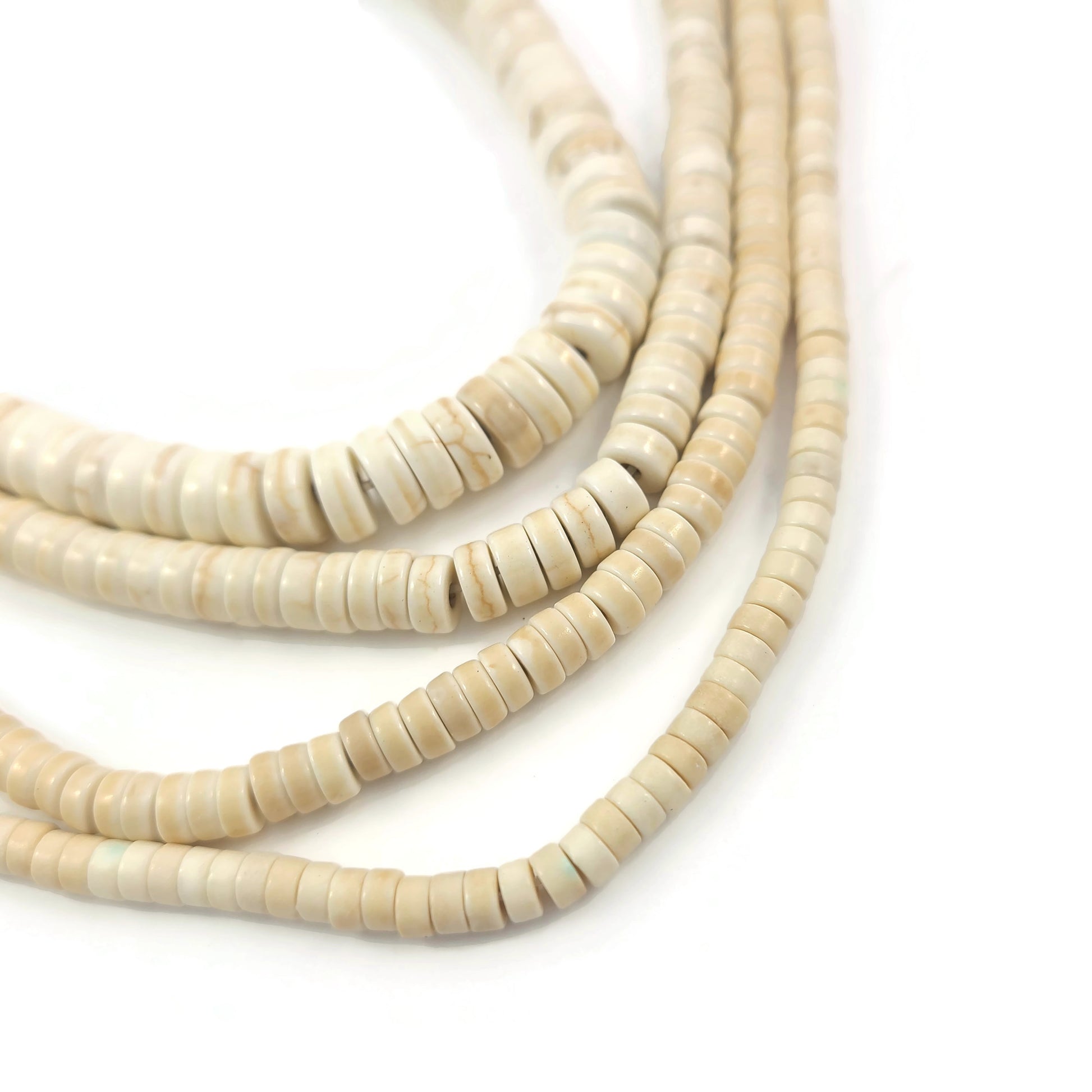 Creamy White Turquoise Heishi Beads