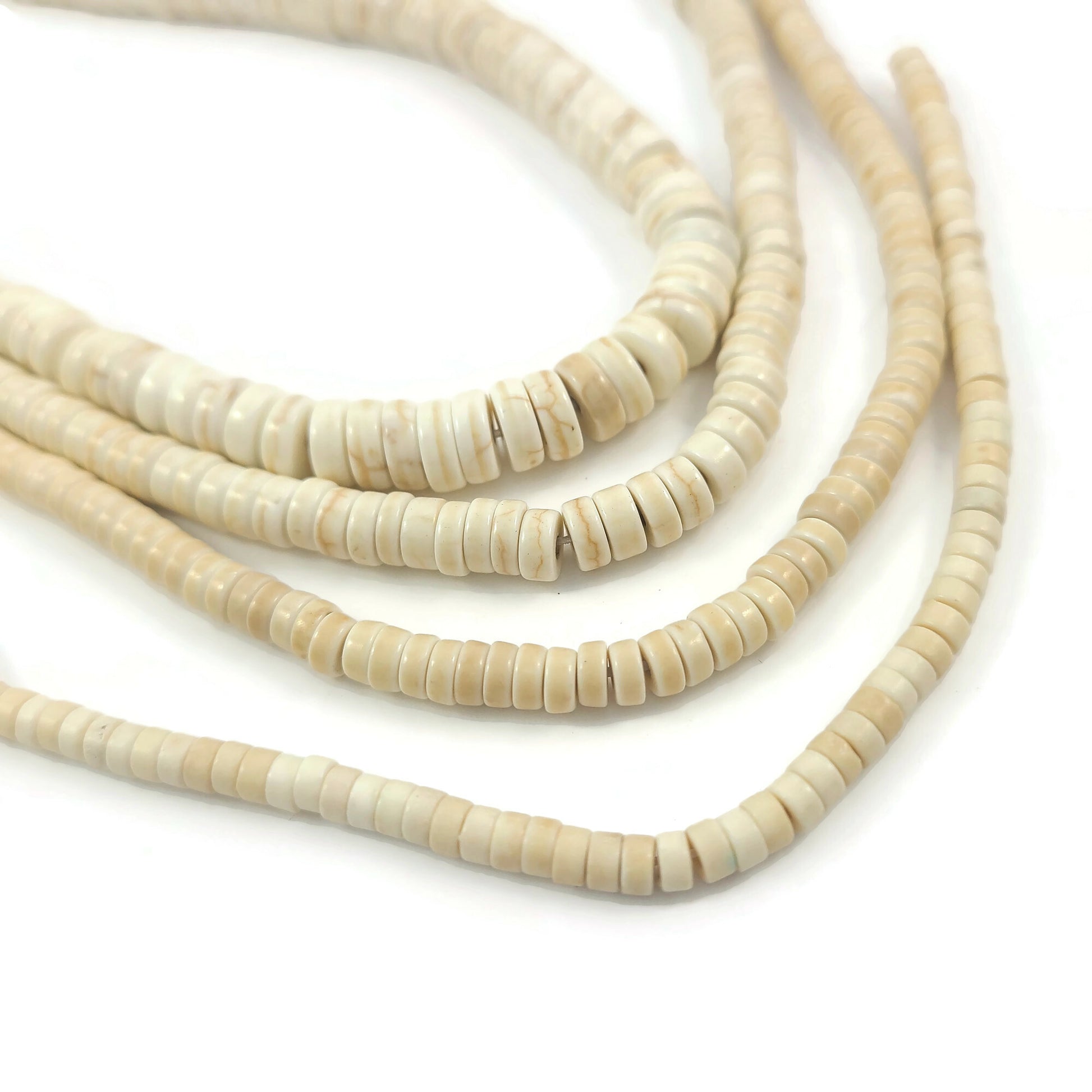 Creamy White Turquoise Heishi Beads