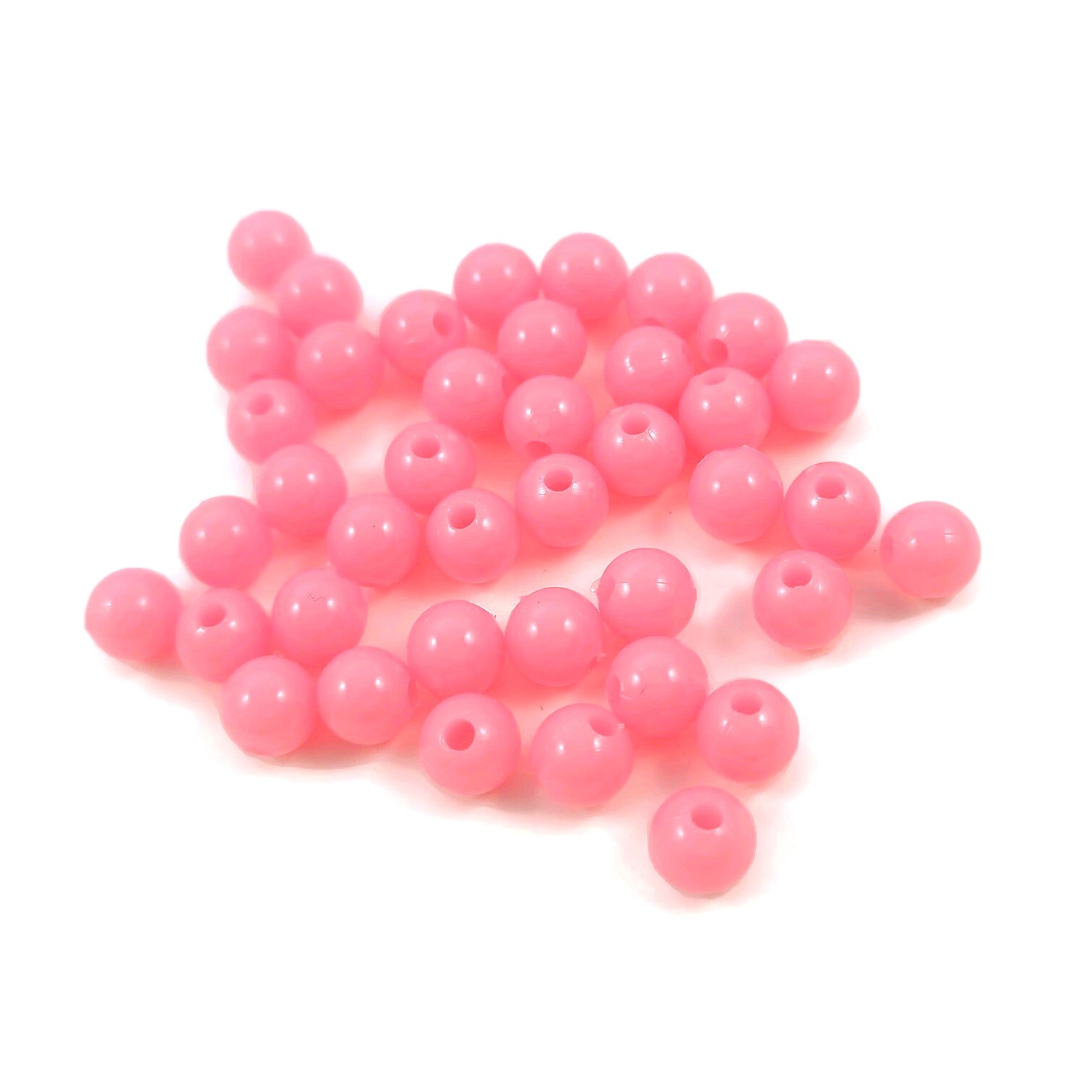 40 opaque colorful spacer beads 6mm