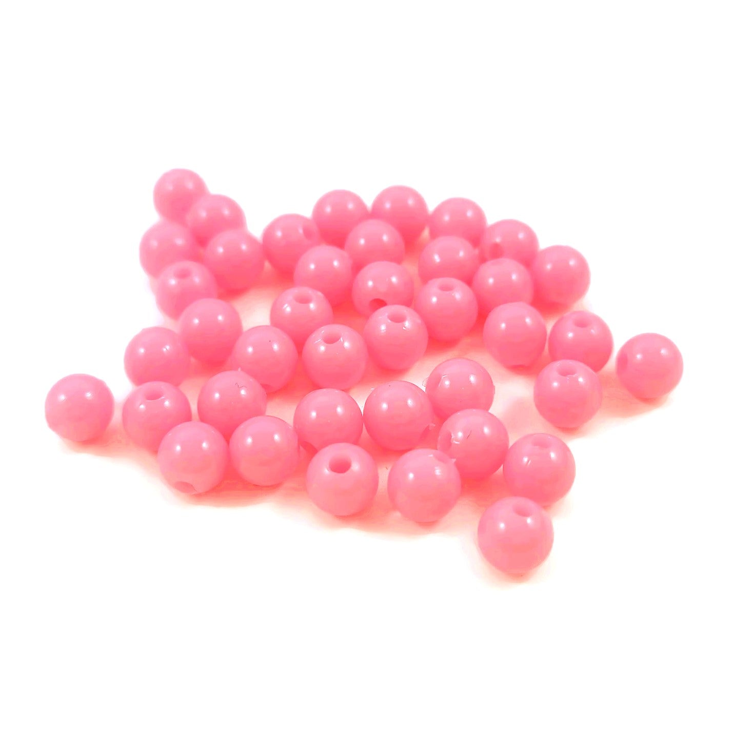 40 opaque colorful spacer beads 6mm