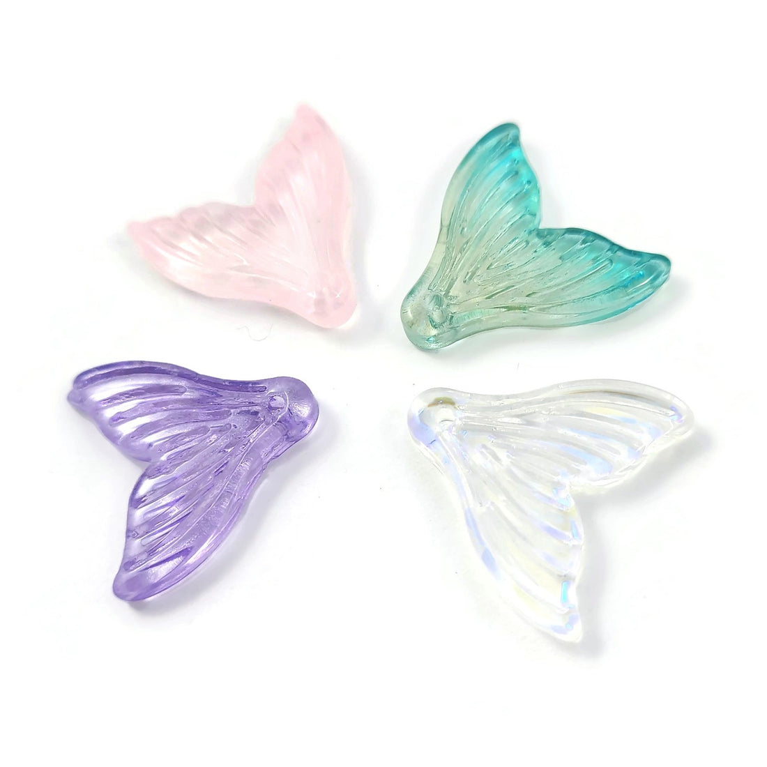 5 mermaid tail glass charms