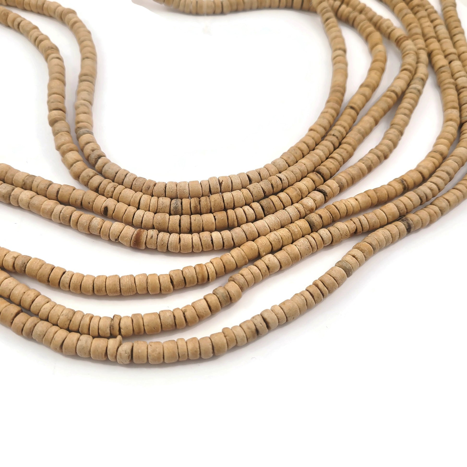 5mm Coconut Rondelle Beads - Five colors available