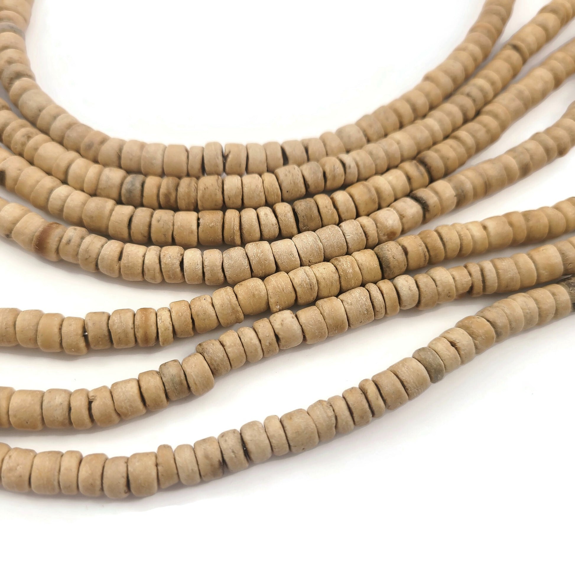 5mm Coconut Rondelle Beads - Five colors available