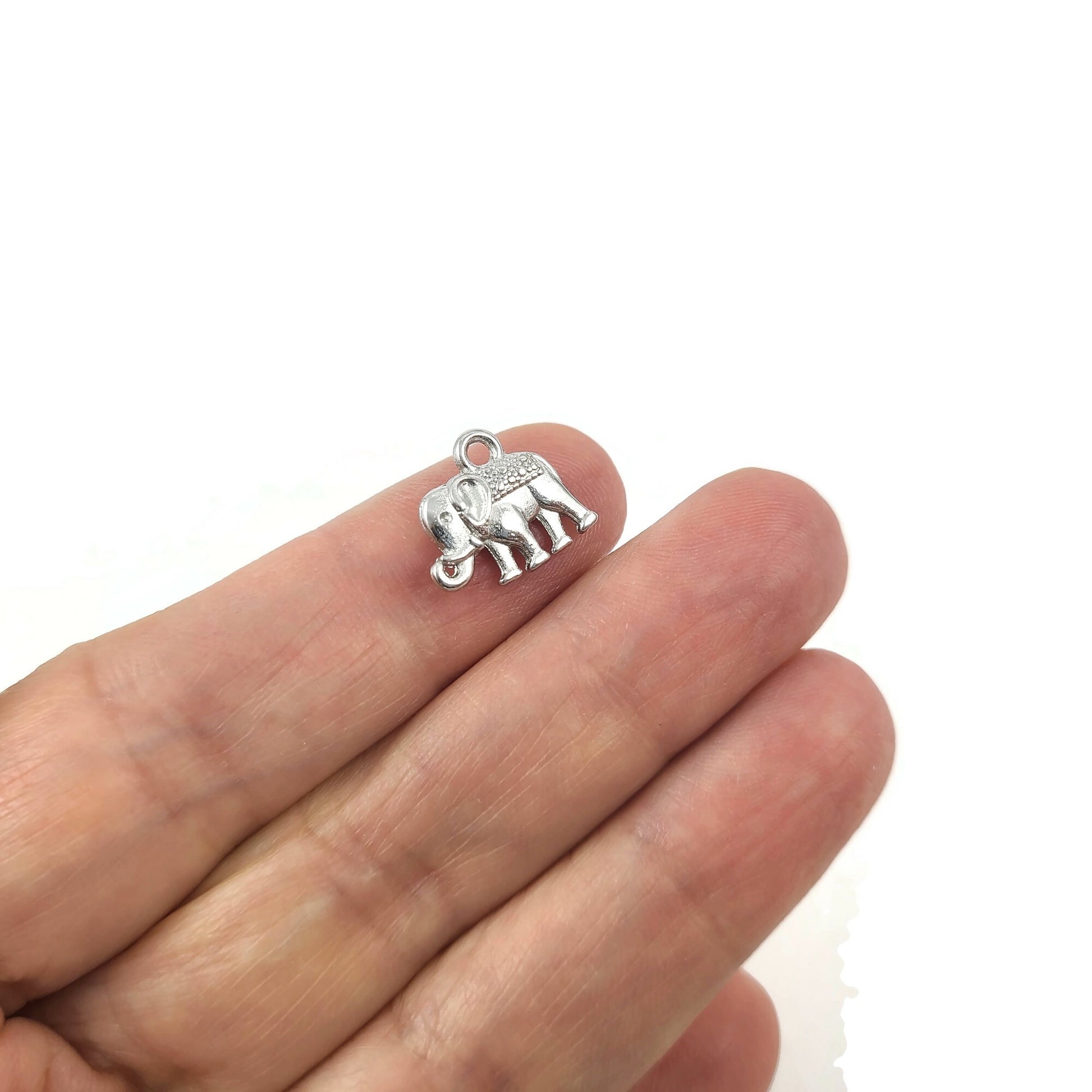 Breloques éléphant en métal 15mm - Or, Argent, Cuivre - Sans nickel