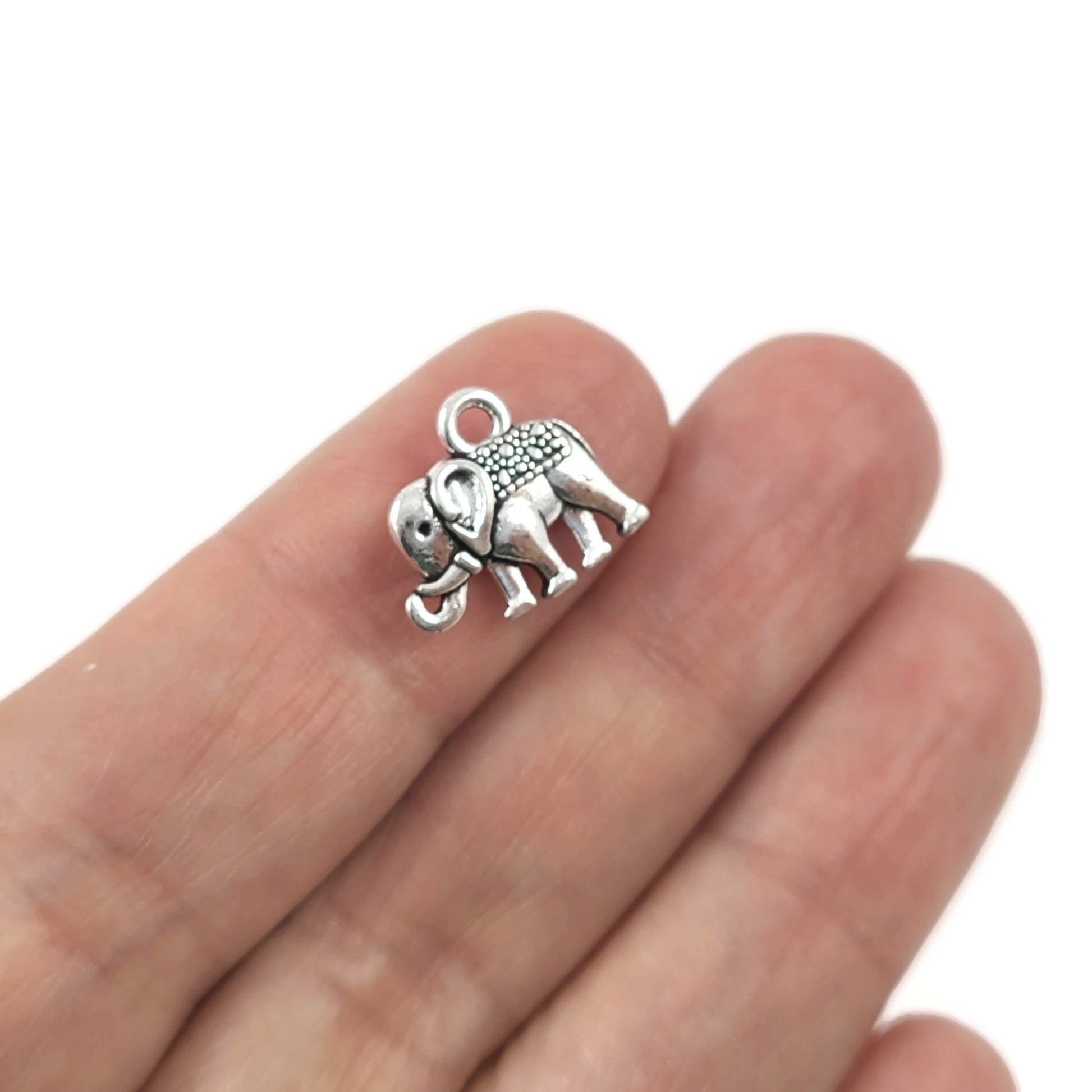 Breloques éléphant en métal 15mm - Or, Argent, Cuivre - Sans nickel