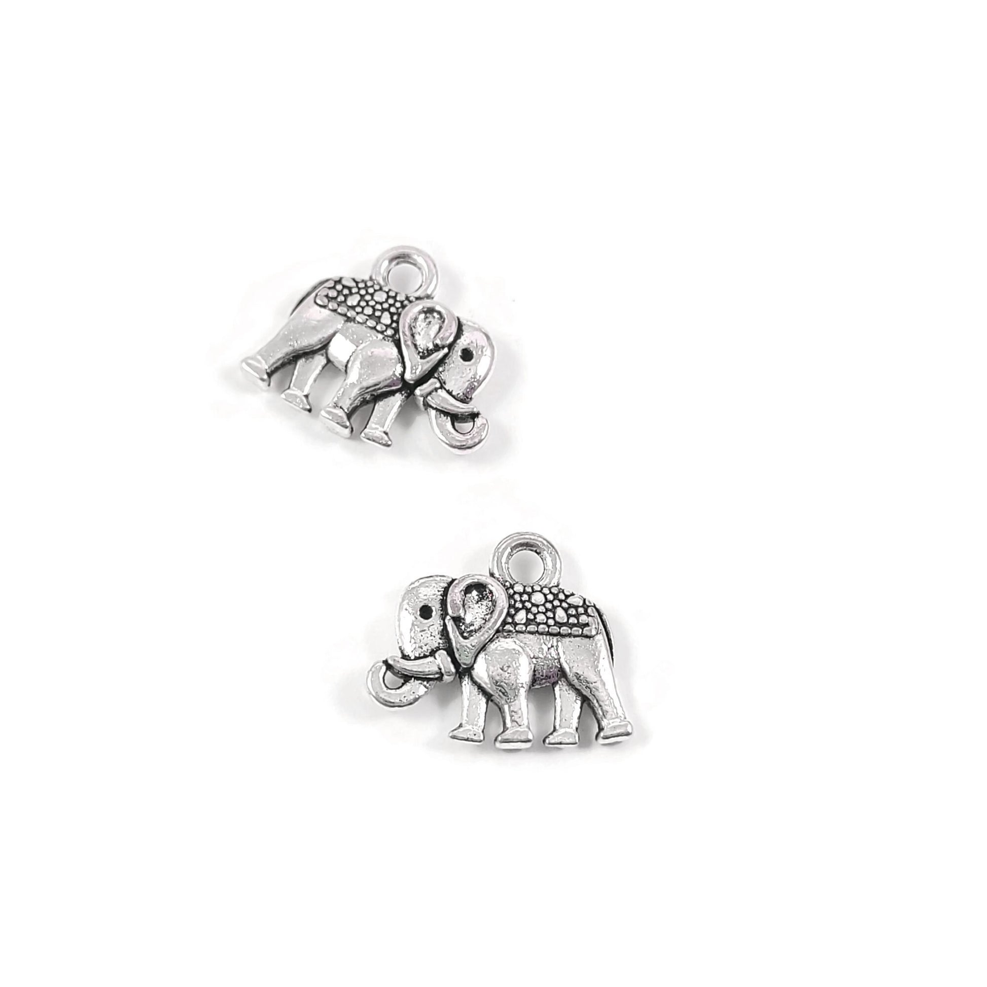 Breloques éléphant en métal 15mm - Or, Argent, Cuivre - Sans nickel