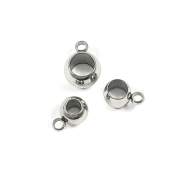 5 Stainless steel bail spacer beads