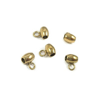 5 Stainless steel oval beads with loop