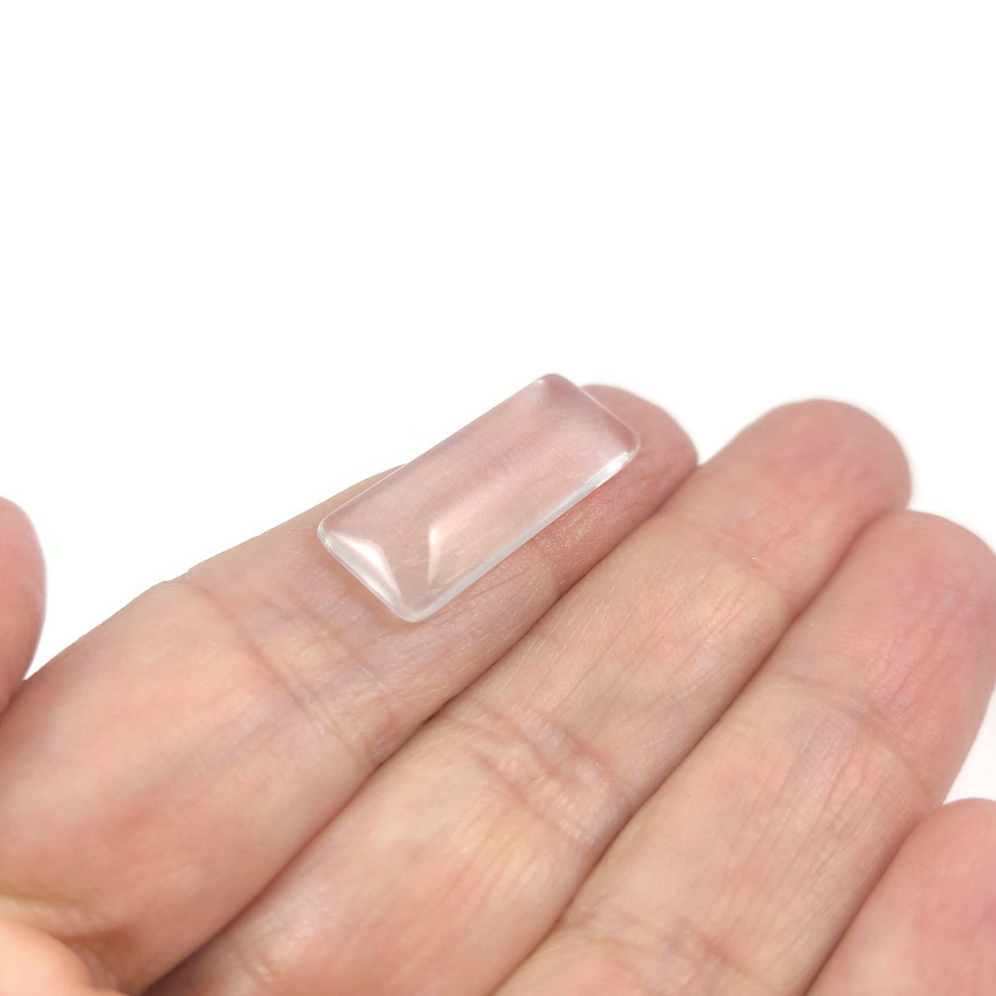 1 Rectangle Clear Glass Cabochon