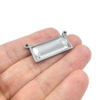 1 Stainless steel rectangle connector pendant setting