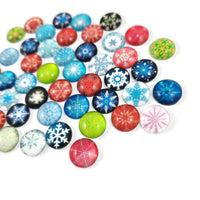 Cabochons flocons de neige - Ensemble de 50 cabochons variés