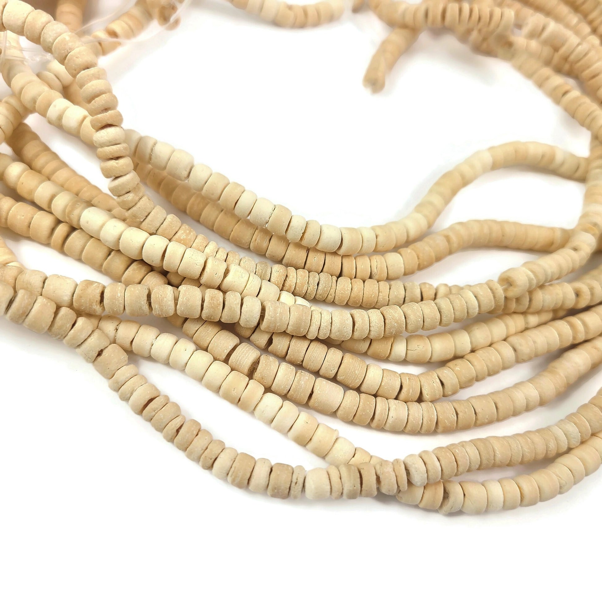 5mm Coconut Rondelle Beads - Five colors available