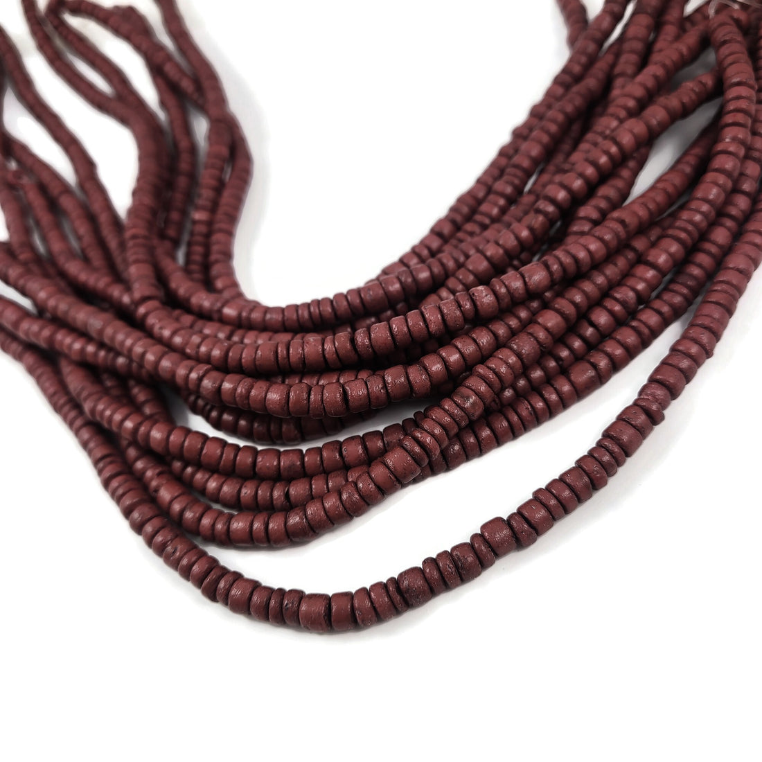 Burnt Sienna coconut rondelle beads 5mm