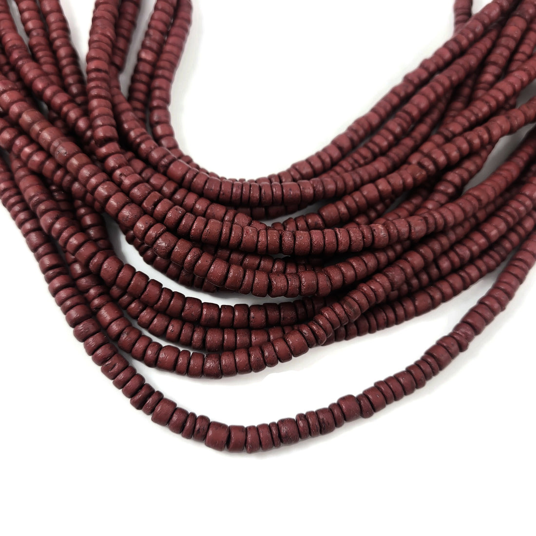 Burnt Sienna coconut rondelle beads 5mm