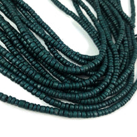 Green coconut rondelle beads 5mm