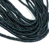 Teal green coconut rondelle beads 5mm