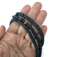 Teal green coconut rondelle beads 5mm
