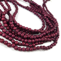 Dark ruby wooden beads, 6mm round, by strand