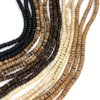 5mm Coconut Rondelle Beads - Five colors available