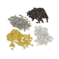 100 brass crimp beads 2mm