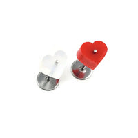 50 silicone heart earring backs