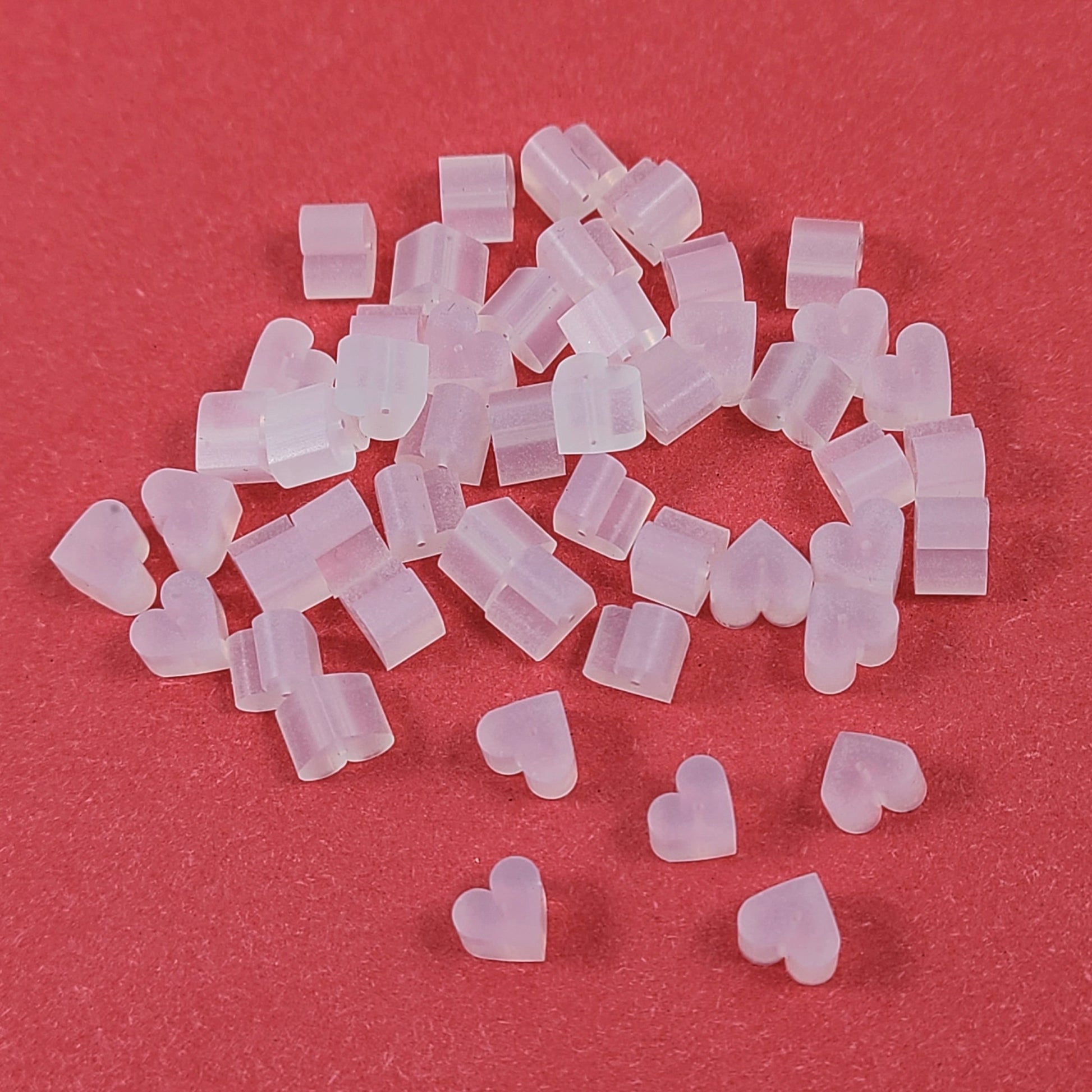 50 silicone heart earring backs