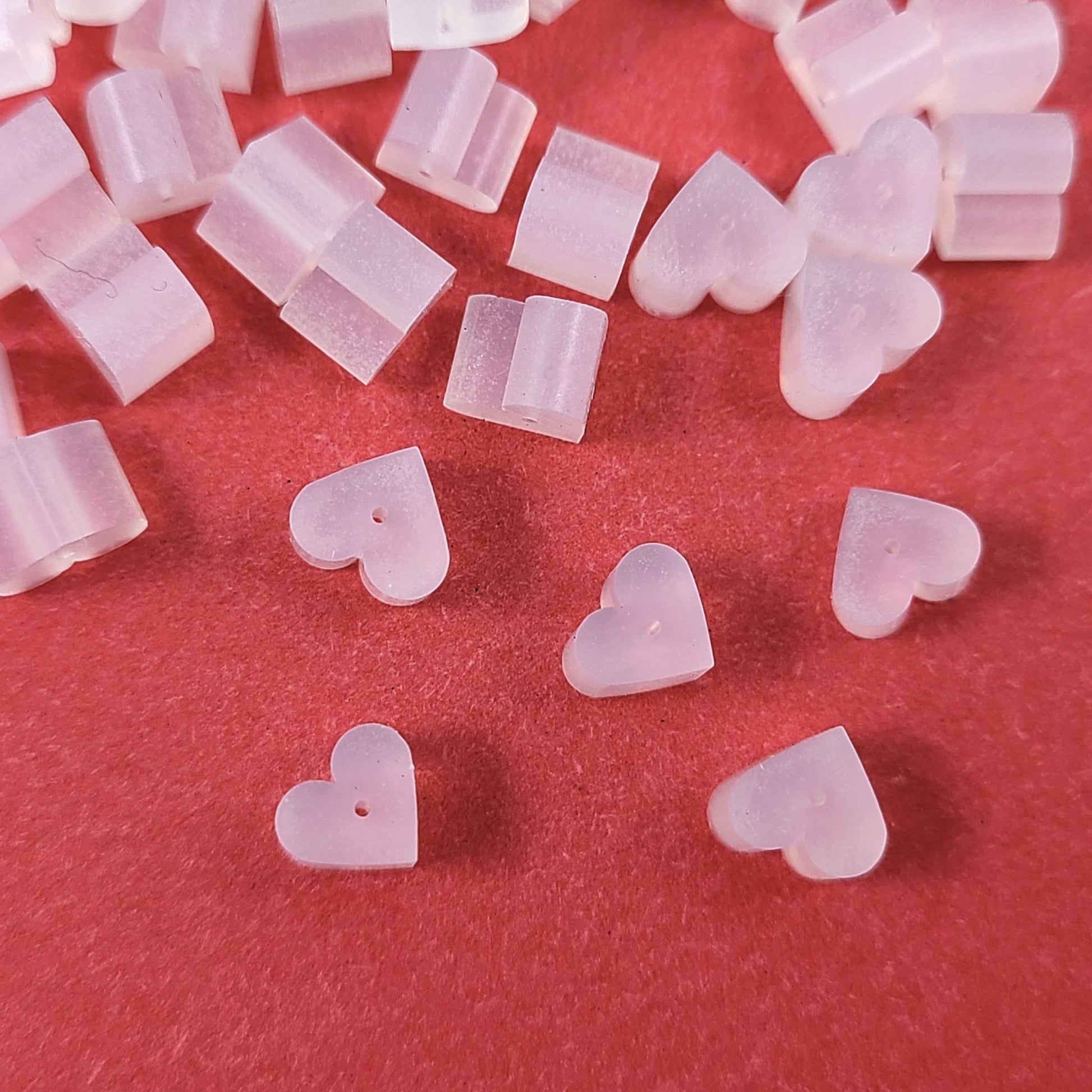 50 silicone heart earring backs