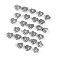 1 Surgical steel heart letter bead