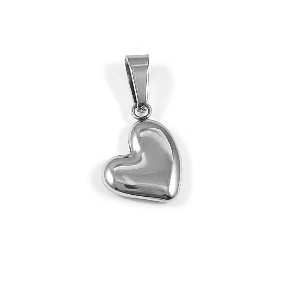 1 stainless steel puffed heart pendant