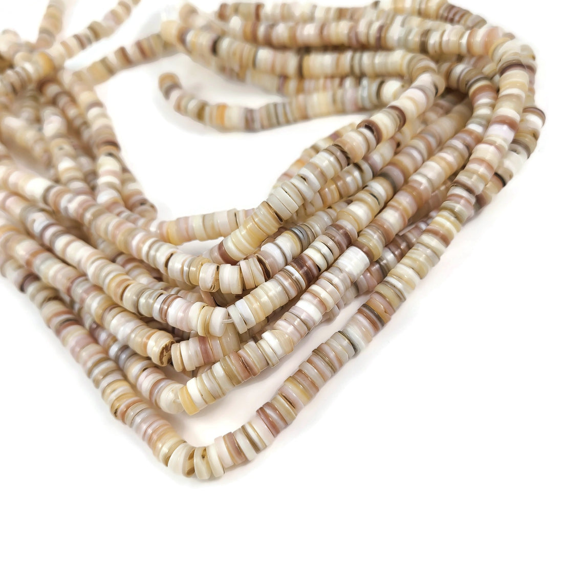 Natural freshwater shell 6mm heishi beads