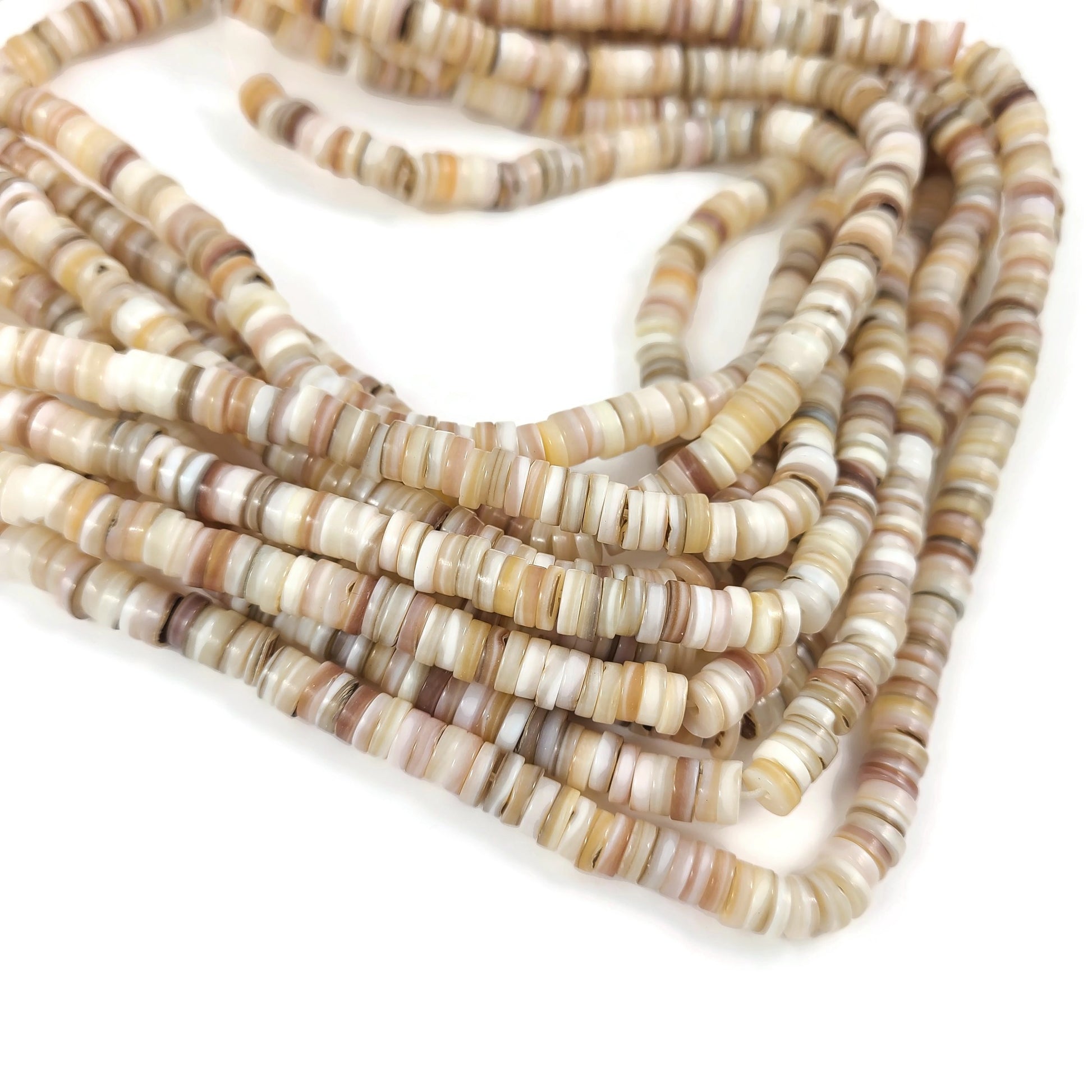 Perles en nacre naturel de 6mm