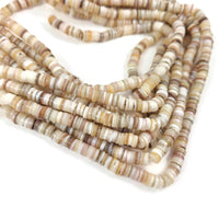 Natural freshwater shell 6mm heishi beads